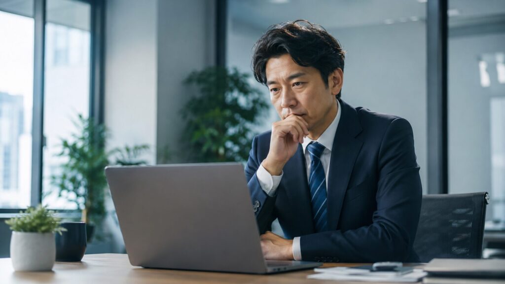 転職を考え悩むビジネスパーソン
