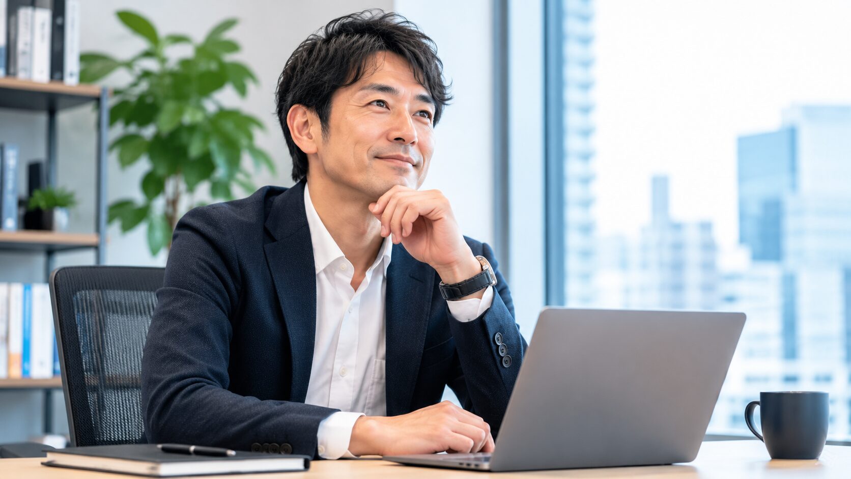 自信を持って転職活動に取り組むビジネスパーソン