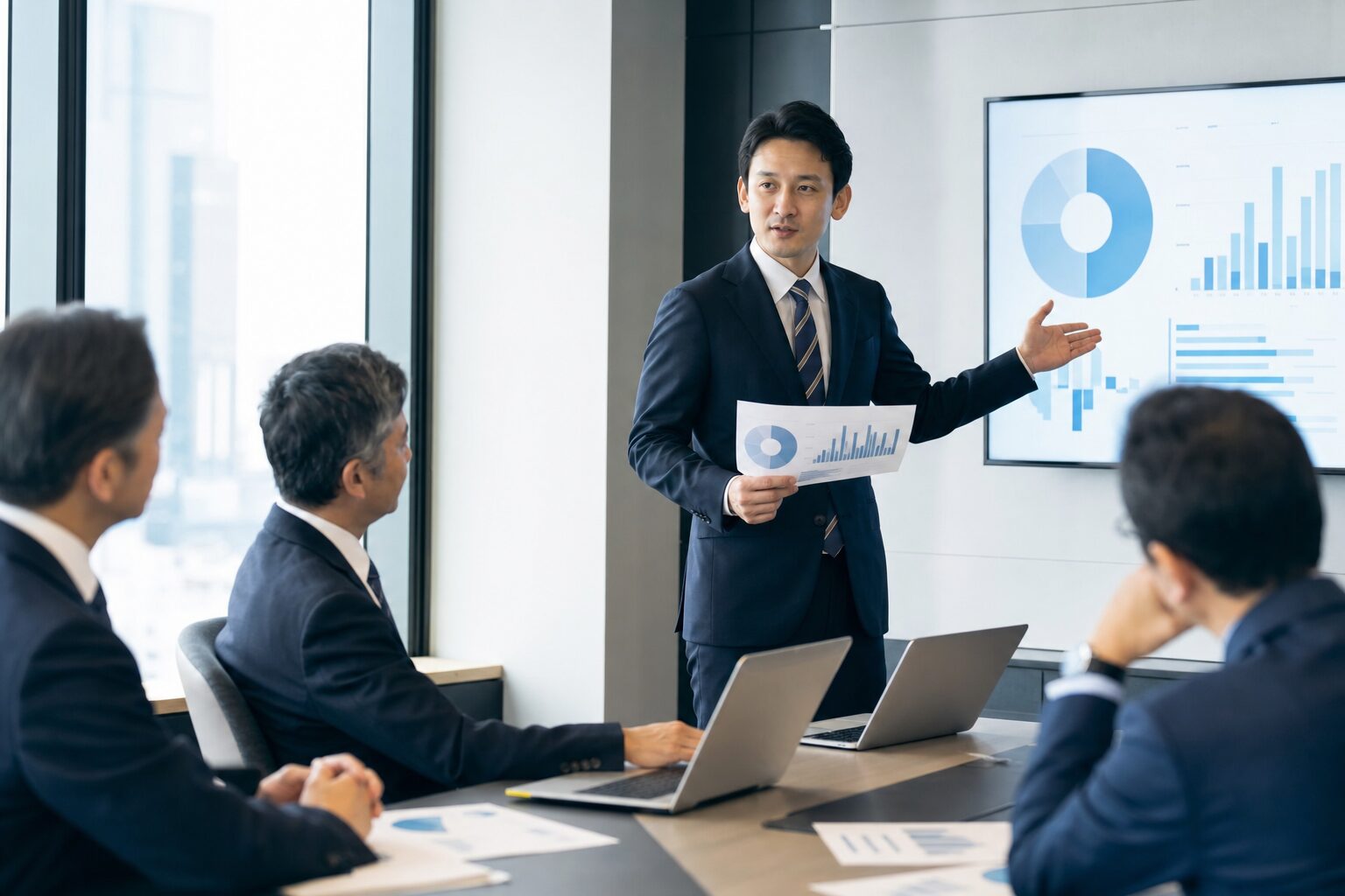技術の話を経営層の投資判断につなげるビジネスパーソン