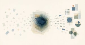 ドメイン知識を通して一般的な情報が整理され、問題解決の範囲が広がる様子を表したイラスト